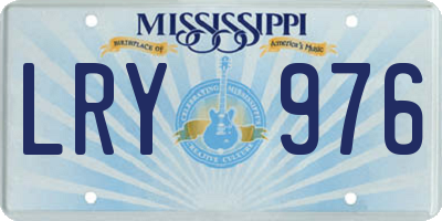 MS license plate LRY976