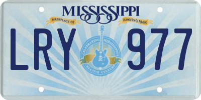 MS license plate LRY977