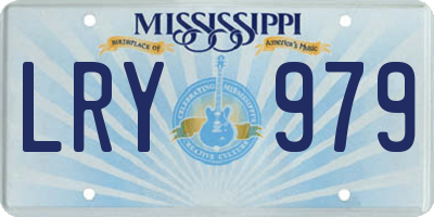 MS license plate LRY979