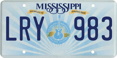 MS license plate LRY983