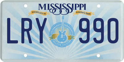 MS license plate LRY990
