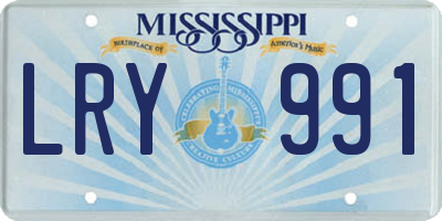 MS license plate LRY991