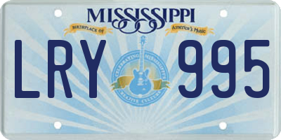MS license plate LRY995