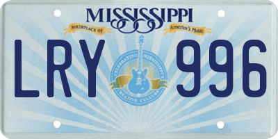 MS license plate LRY996