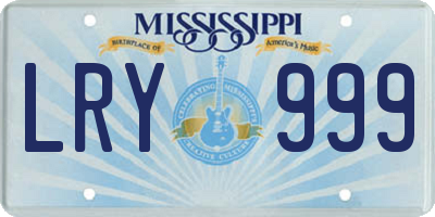 MS license plate LRY999