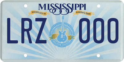 MS license plate LRZ000