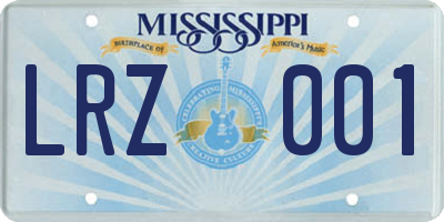 MS license plate LRZ001