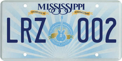 MS license plate LRZ002