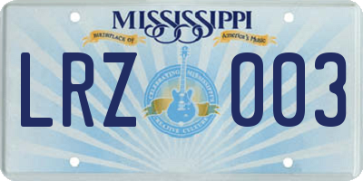 MS license plate LRZ003