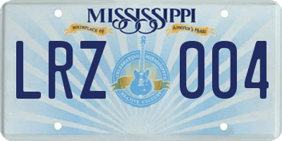 MS license plate LRZ004