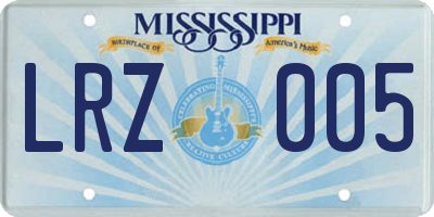 MS license plate LRZ005