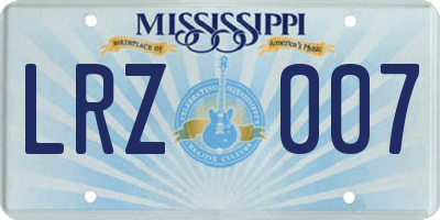 MS license plate LRZ007