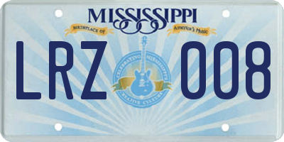 MS license plate LRZ008