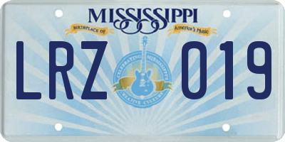 MS license plate LRZ019
