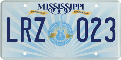 MS license plate LRZ023