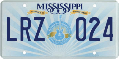 MS license plate LRZ024