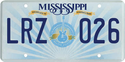MS license plate LRZ026