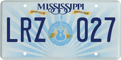 MS license plate LRZ027