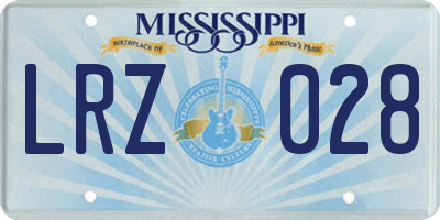 MS license plate LRZ028