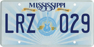 MS license plate LRZ029