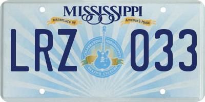 MS license plate LRZ033