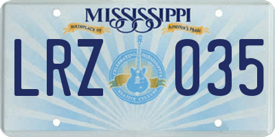 MS license plate LRZ035