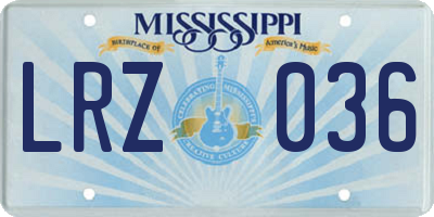 MS license plate LRZ036
