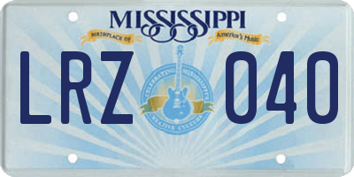MS license plate LRZ040