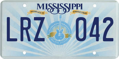 MS license plate LRZ042