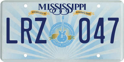 MS license plate LRZ047
