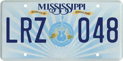 MS license plate LRZ048
