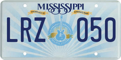 MS license plate LRZ050