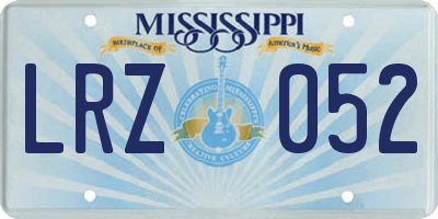 MS license plate LRZ052