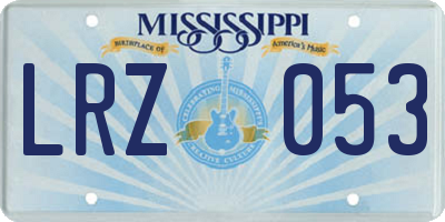 MS license plate LRZ053
