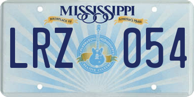 MS license plate LRZ054