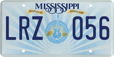 MS license plate LRZ056