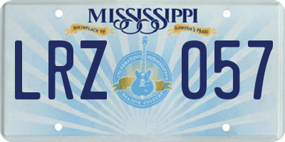 MS license plate LRZ057