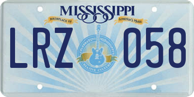 MS license plate LRZ058