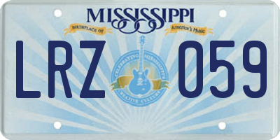 MS license plate LRZ059