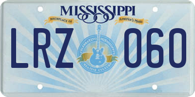 MS license plate LRZ060