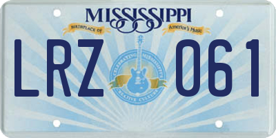 MS license plate LRZ061