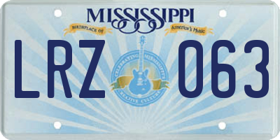 MS license plate LRZ063