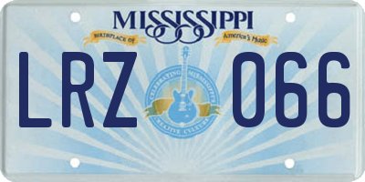 MS license plate LRZ066
