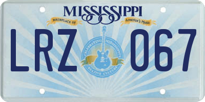MS license plate LRZ067