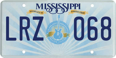 MS license plate LRZ068
