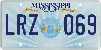 MS license plate LRZ069