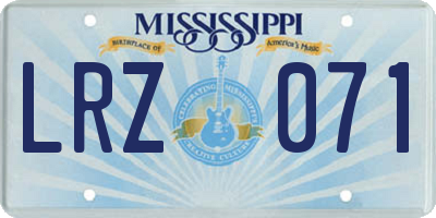 MS license plate LRZ071