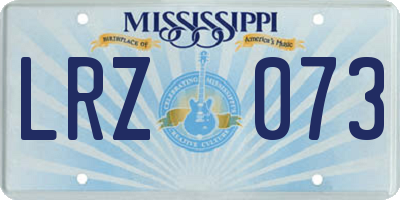 MS license plate LRZ073