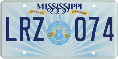 MS license plate LRZ074