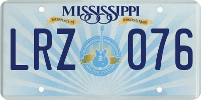 MS license plate LRZ076
